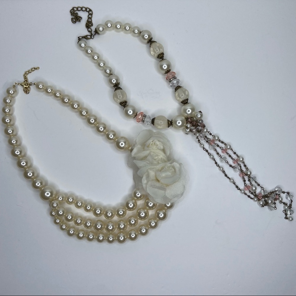 2 Piece Pearl Necklace Bundle